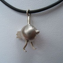 Zilveren hanger loopvogel 